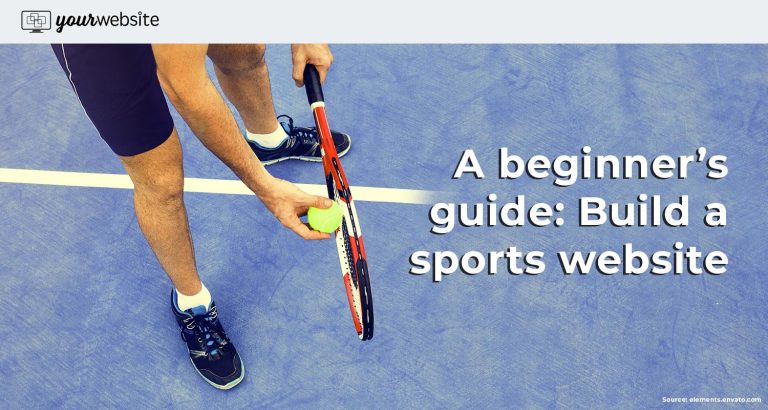 build sports website with tennis picture