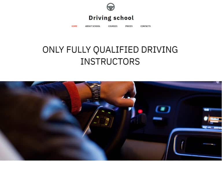 driving school sample website